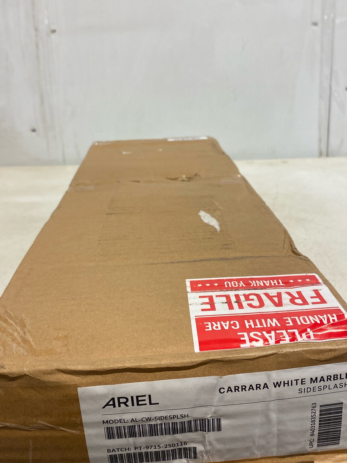 ARIEL 22″x4″ Carrara White Marble Vanity Top Side Splash