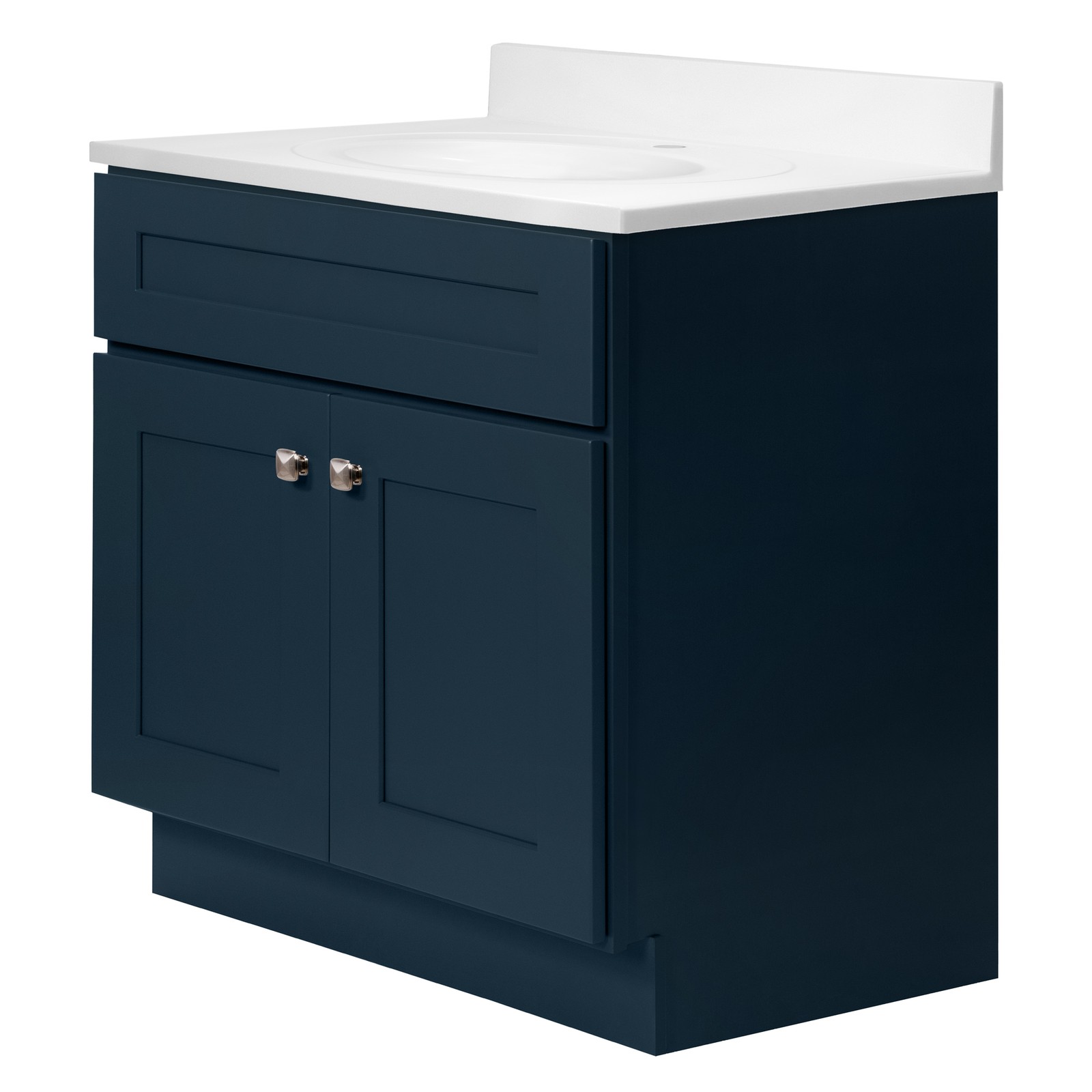 Brookings Bath Vanity Assembled 31×22 – Dark Night Base and Single Hole Top