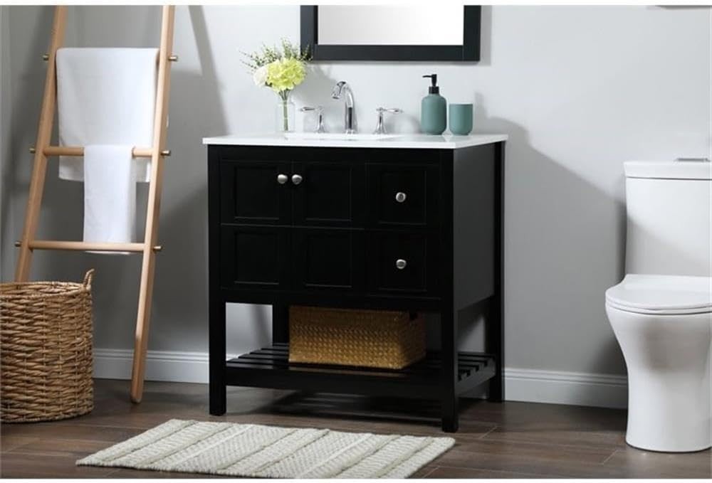 Elegant Lighting – VF16432BK – 32 inch Single Bathroom Vanity in Black Finish