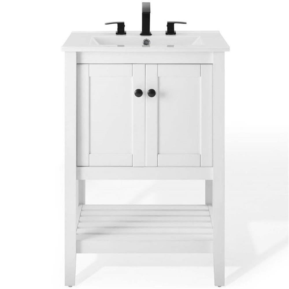 Modway Prestige 24″ Modern Wooden Bathroom Vanity in White Finish