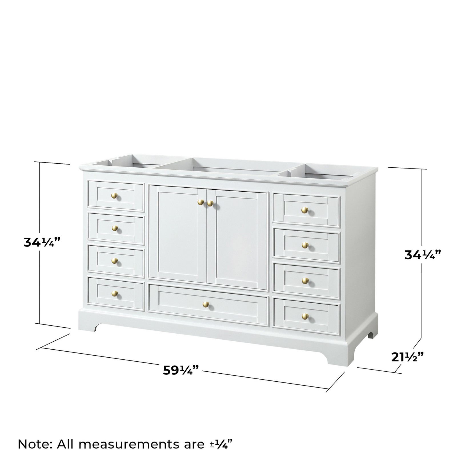 Wyndham Collection WCS202060SCXSXXMXX Deborah 59-1/4″ – White / Brushed Gold