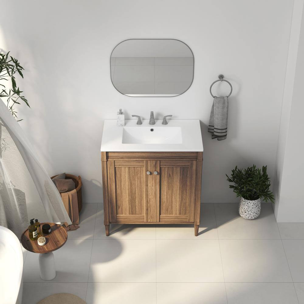 Tucson 30 In. W X 18 In. D Vitreous China Single Sink Vanity Top in White with 3