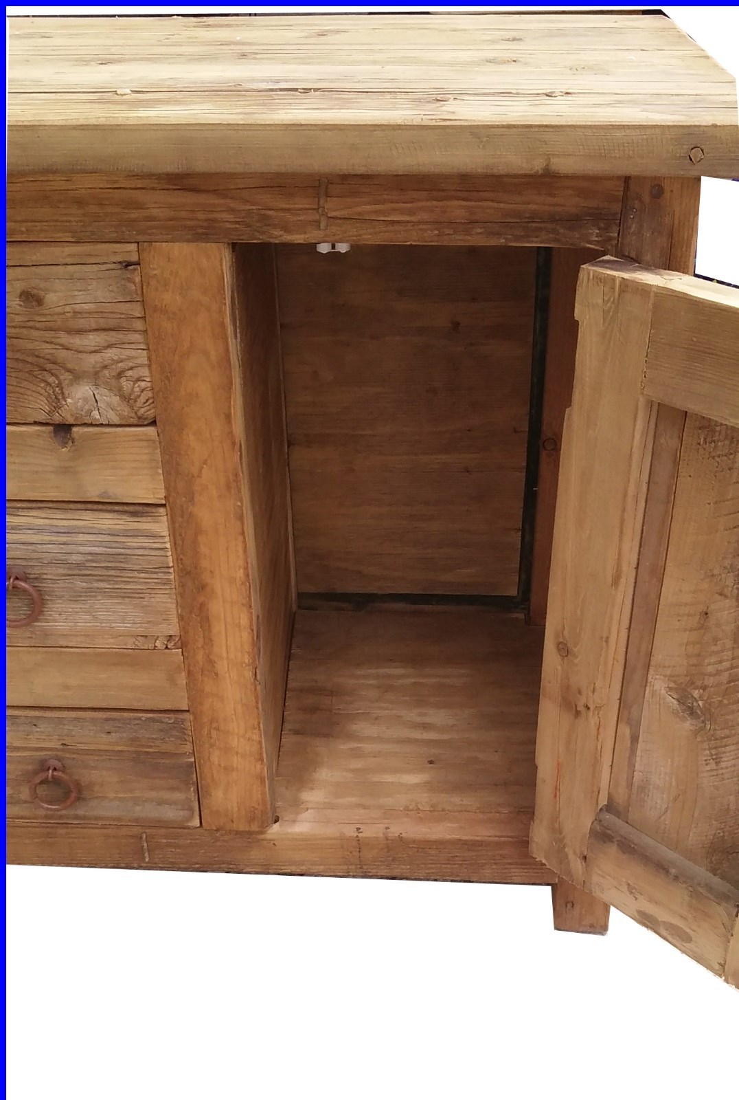 Galveston Rustic Reclaimed Wood Turquoise Bathroom Vanity / furniture
