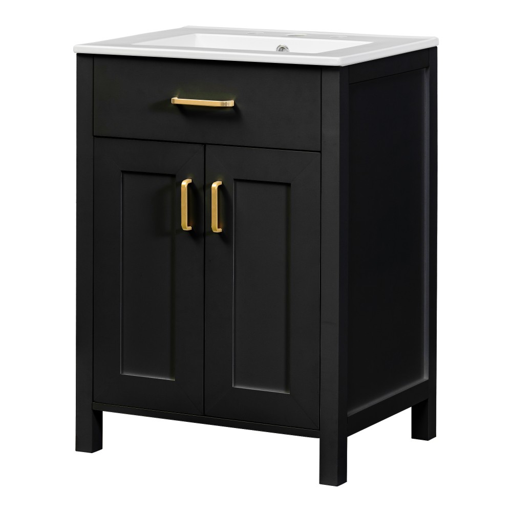 24″Bathroom Vanity Combo with Ceramic sink, Luxurious Space-Saving Vanity