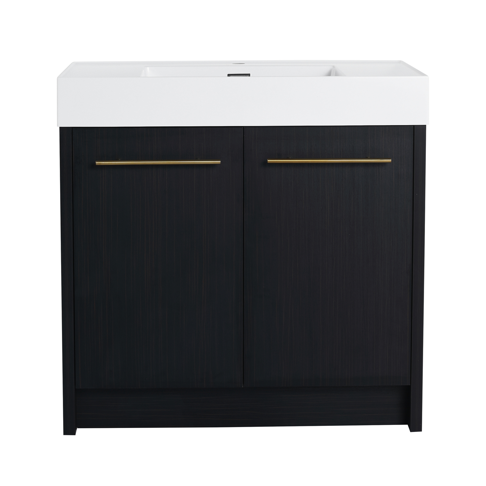 36 Inch Plywood Freestanding Bathroom Vanity with Resin Sink Door Cabinet Black