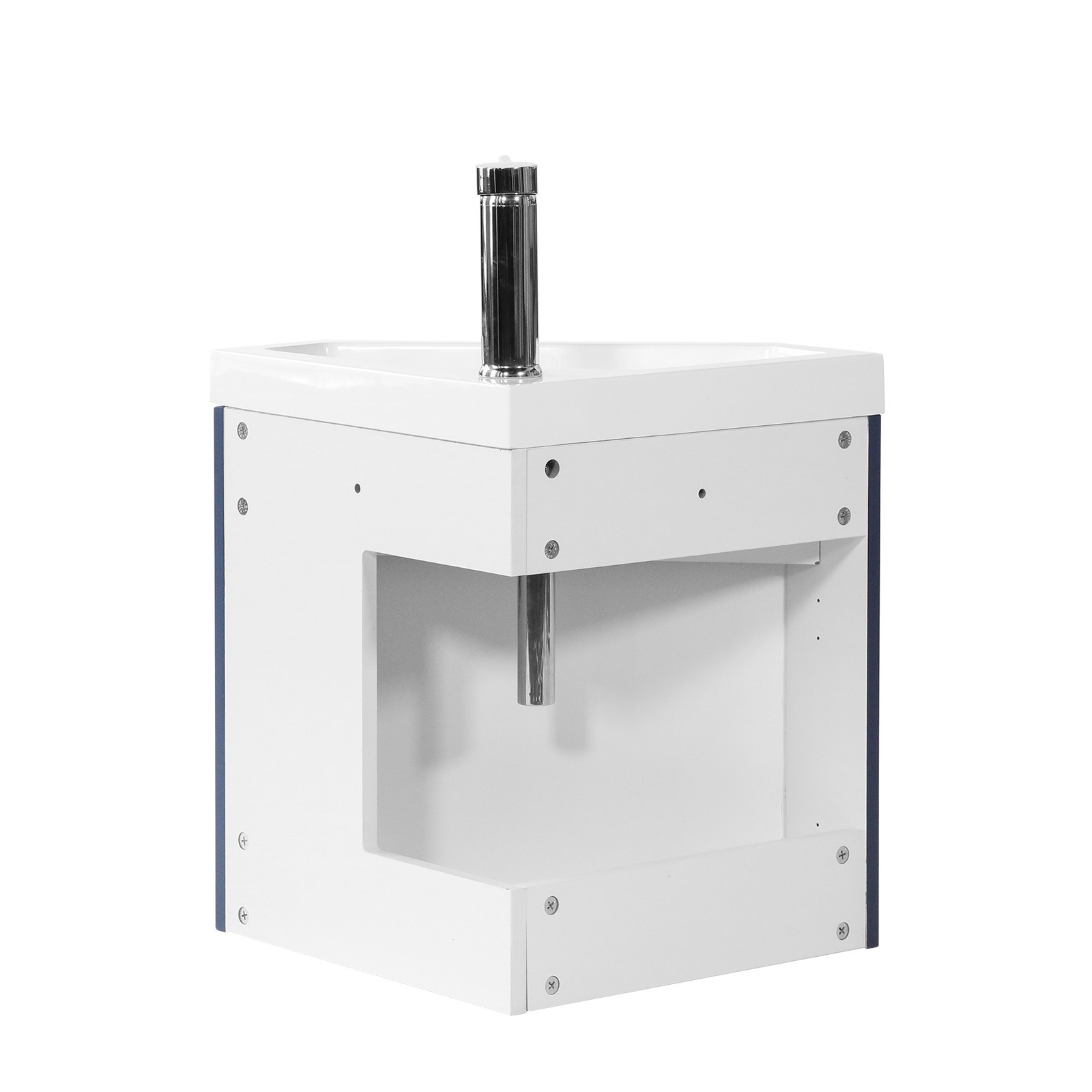 Corner Wall Mounted Bathroom Vanity Floating Cabinet w/Sink for Small Bathroom