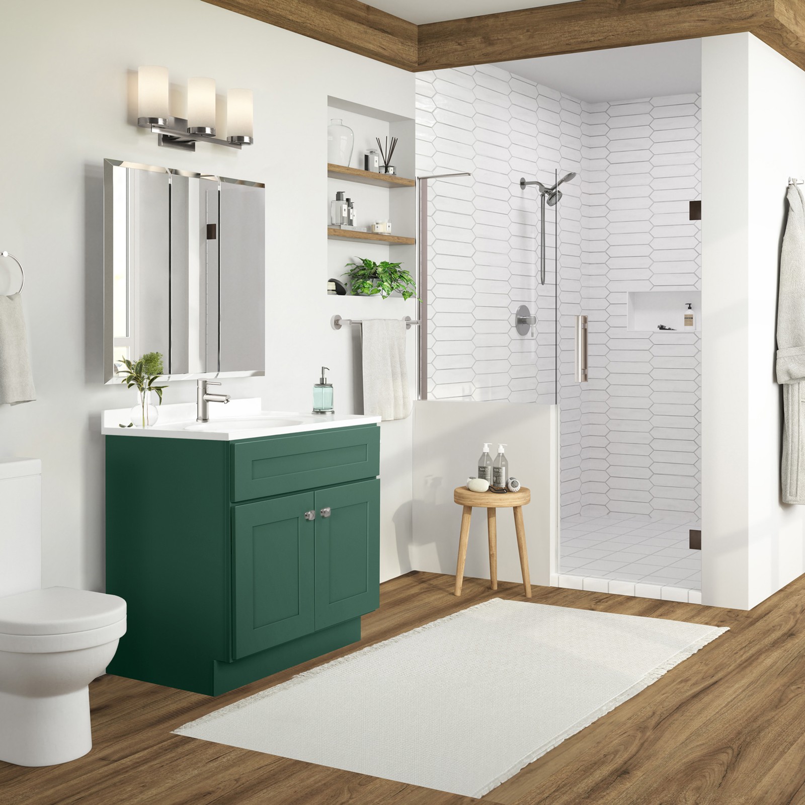 Brookings Bath Vanity Assembled 31×22 – Hunt Club Base and Single Hole Top
