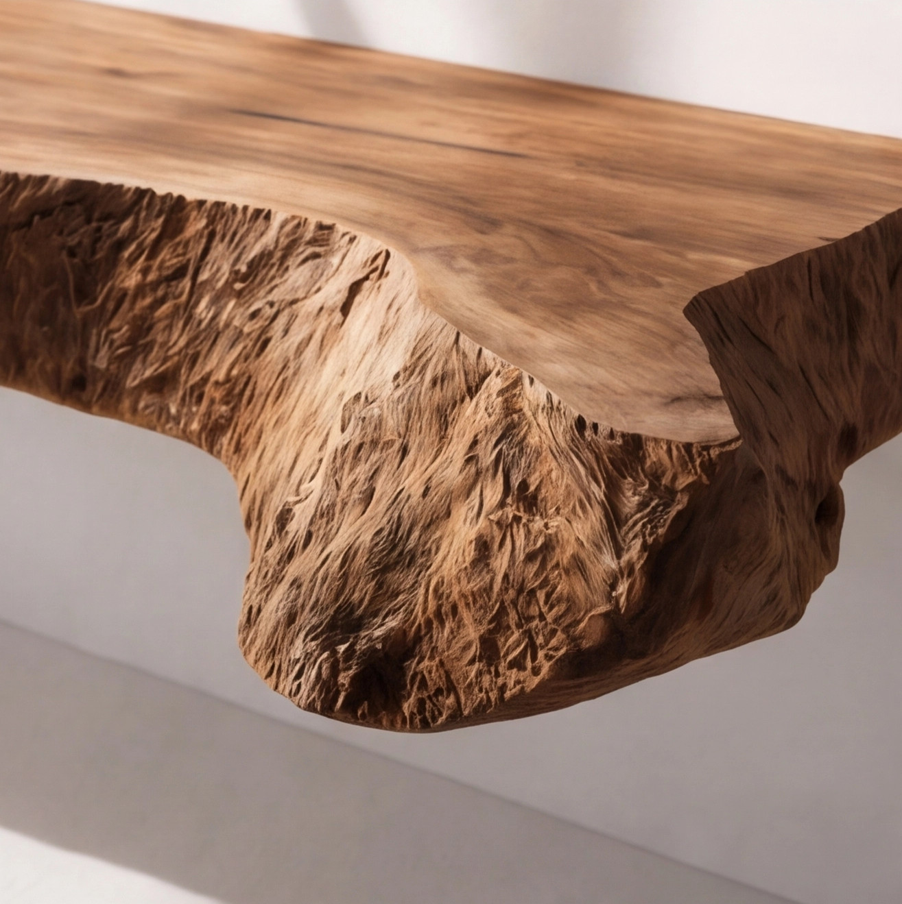 Luxury Live Edge Bathroom Vanity – Handcrafted Solid Wood Floating Sink Counter