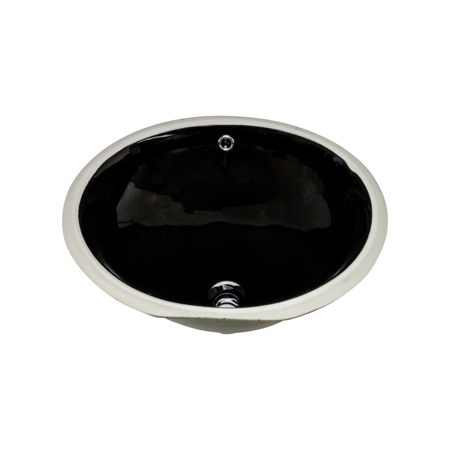 Saucer Oval Undermount Bathroom Sink 19-3/8″ X 15-3/4″ X 8-3/8″ Black Porcelain