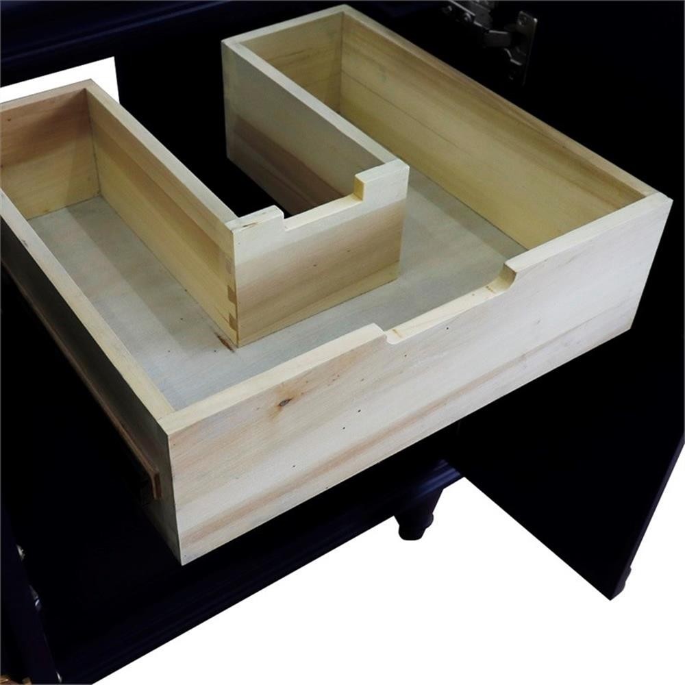 25 in. Single Wooden Vanity Blue with Gray Granite Oval Sink
