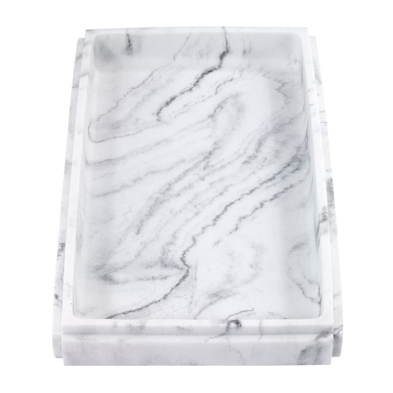 – Vanity Tray, Resin Countertop Organizer, Marble Inspired Bathroom Decor (Ca…
