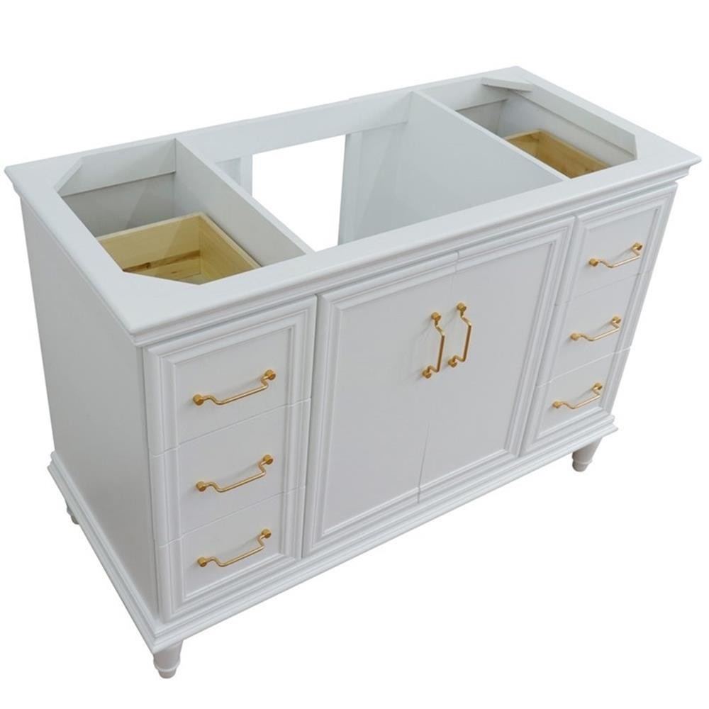 48 in. Single Wooden Vanity White Finish Cabinet Only