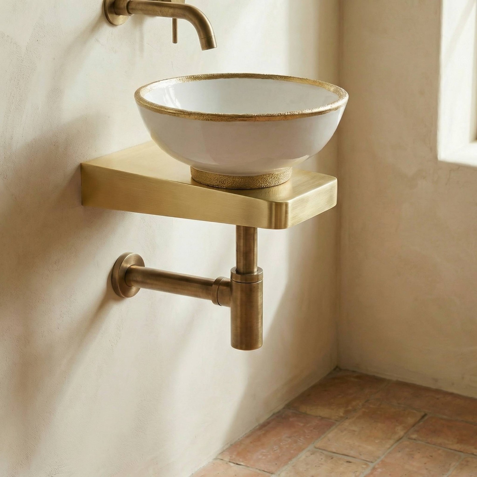 Handcrafted Wall Mount Sink Bracket: Small Space Vanity – TerraFez