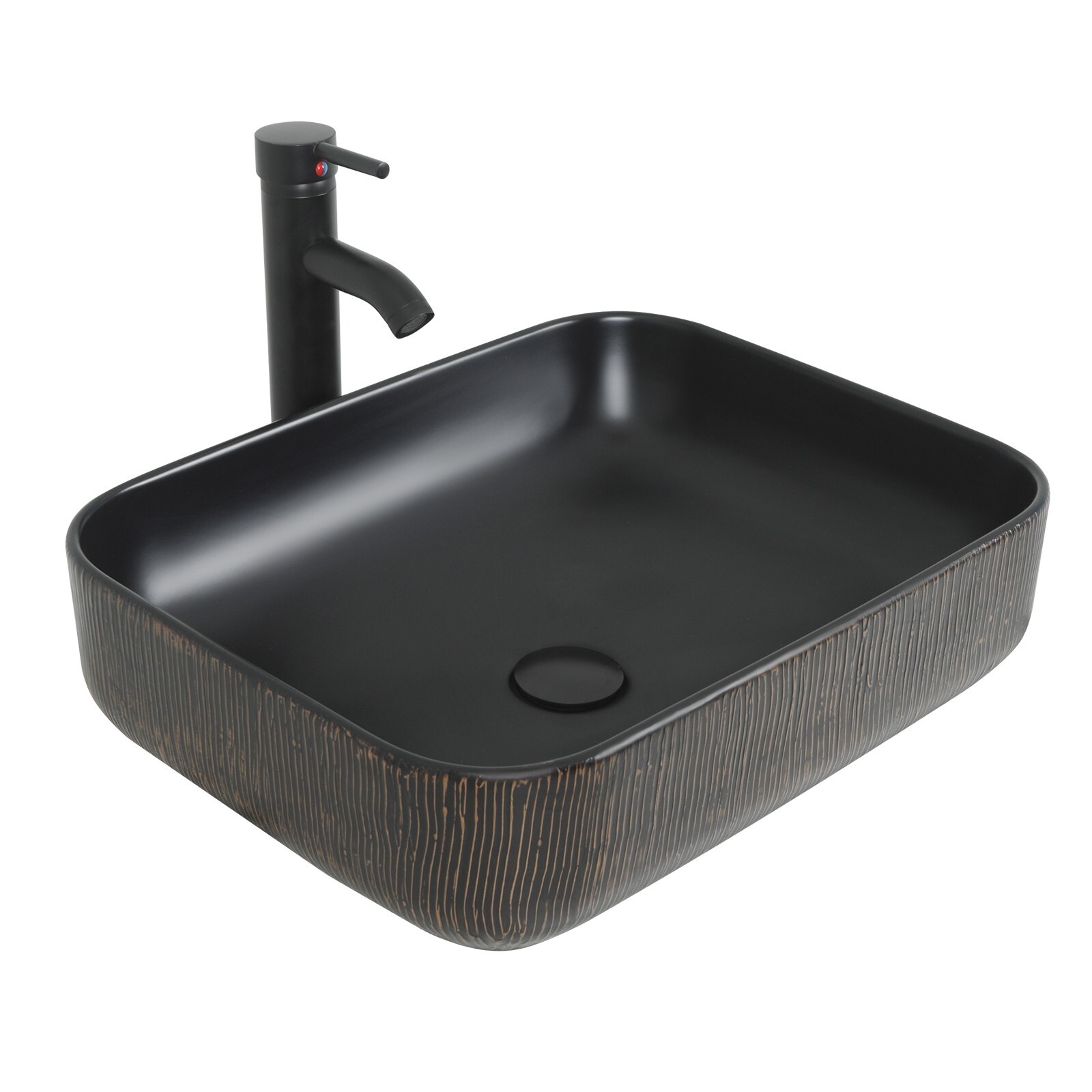 24” Bathroom Vanity set w/ Sink Cabinet with Door Countertop Vessel Sink Faucet