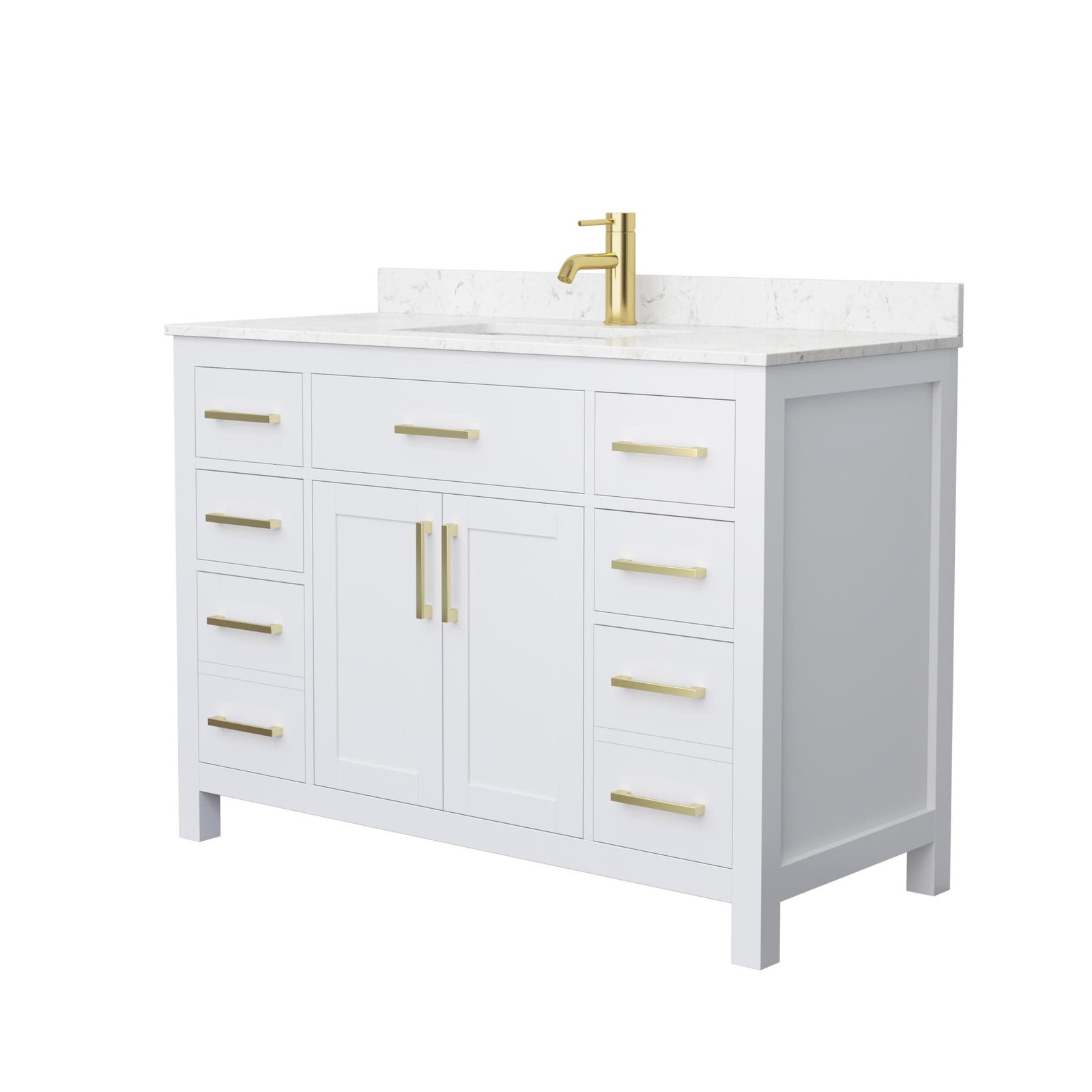 Wyndham Collection WCG242448S-UNSMXX Beckett 48″ – White / White Cultured Marble