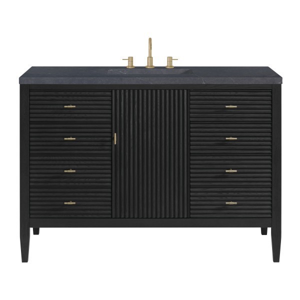 48″ James Martin Myrrin 485-V48-CBO-3CSP Vanity Cabinet Charcoal Soapstone Top