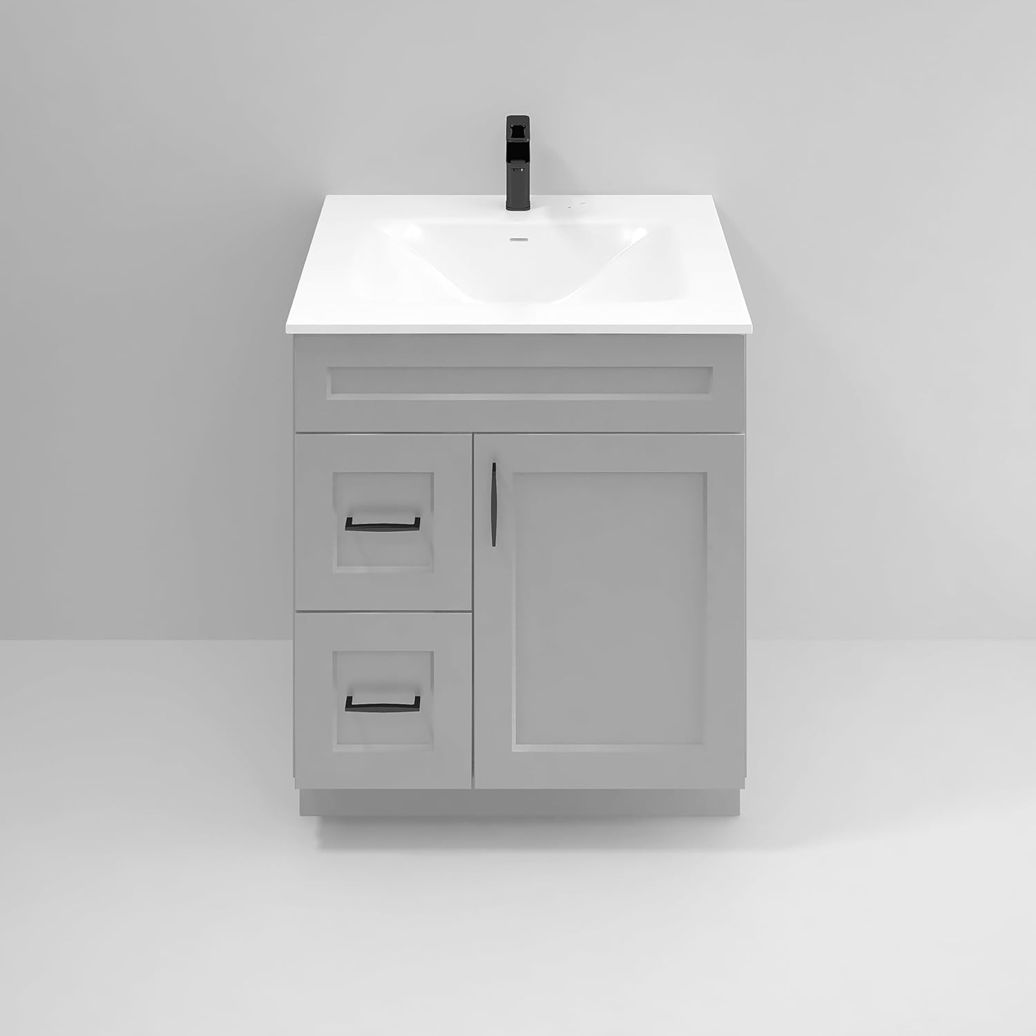 30″ Light Grey Shaker Sink Base Vanity Cabinet with Drawer – RTA