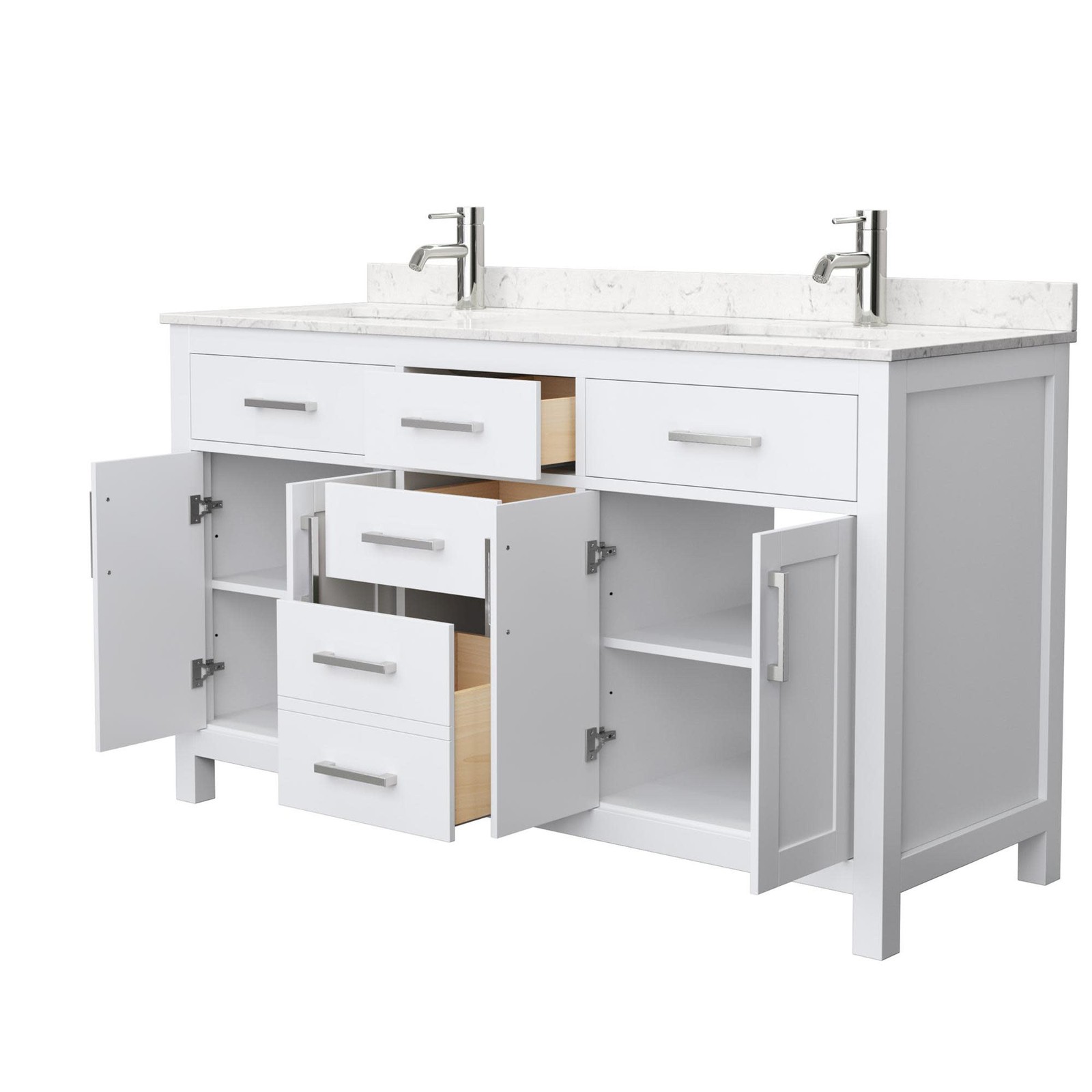 Wyndham Collection WCG242460DCCUNSMXX Beckett 60″ – White / Carrara Cultured