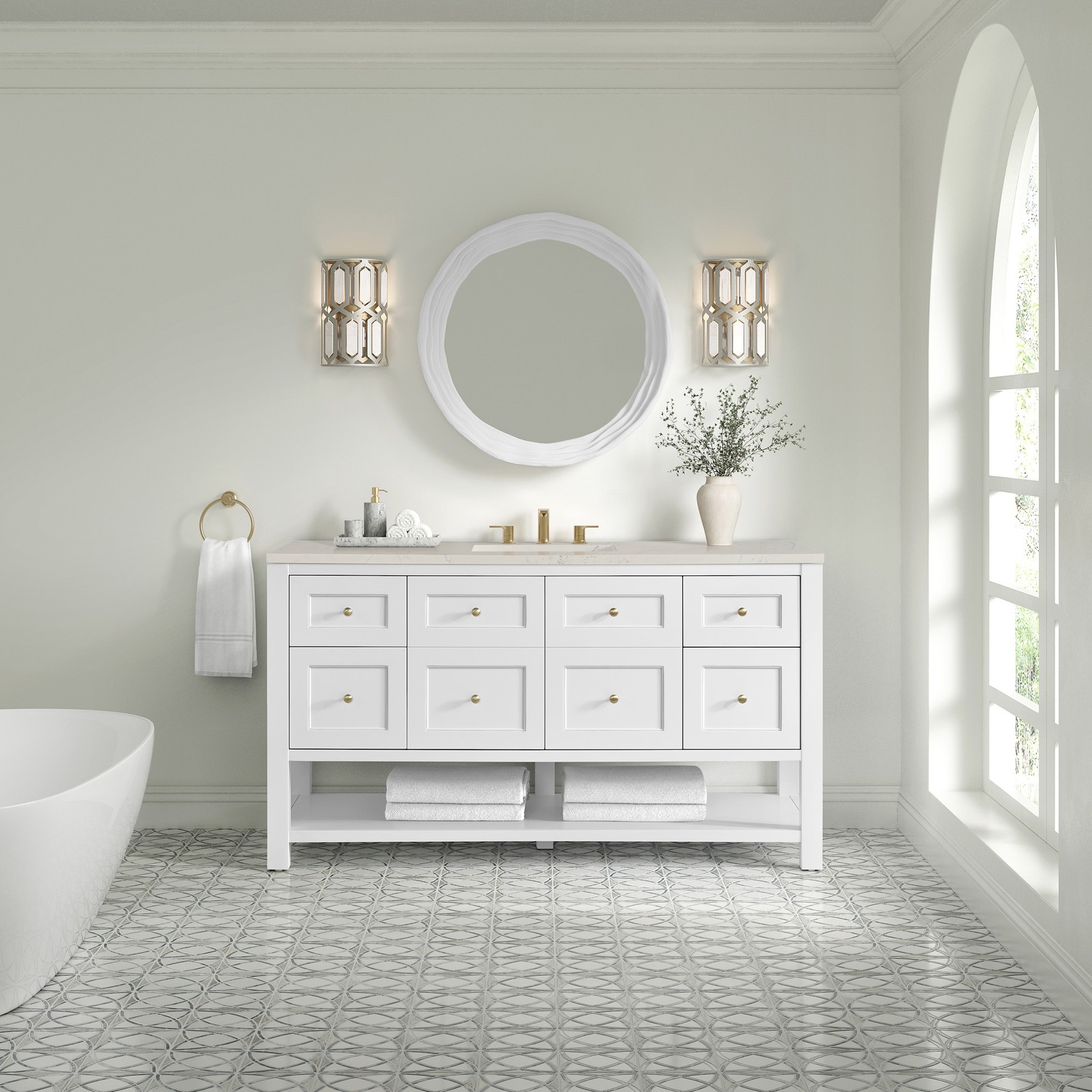 James Martin Vanities 330-V60S-3SFR Breckenridge 60″ – Light Natural Oak