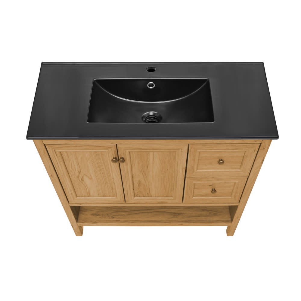 Swiss Madison SM-BV241MB Chateau 36″ – Golden Oak / Matte Black