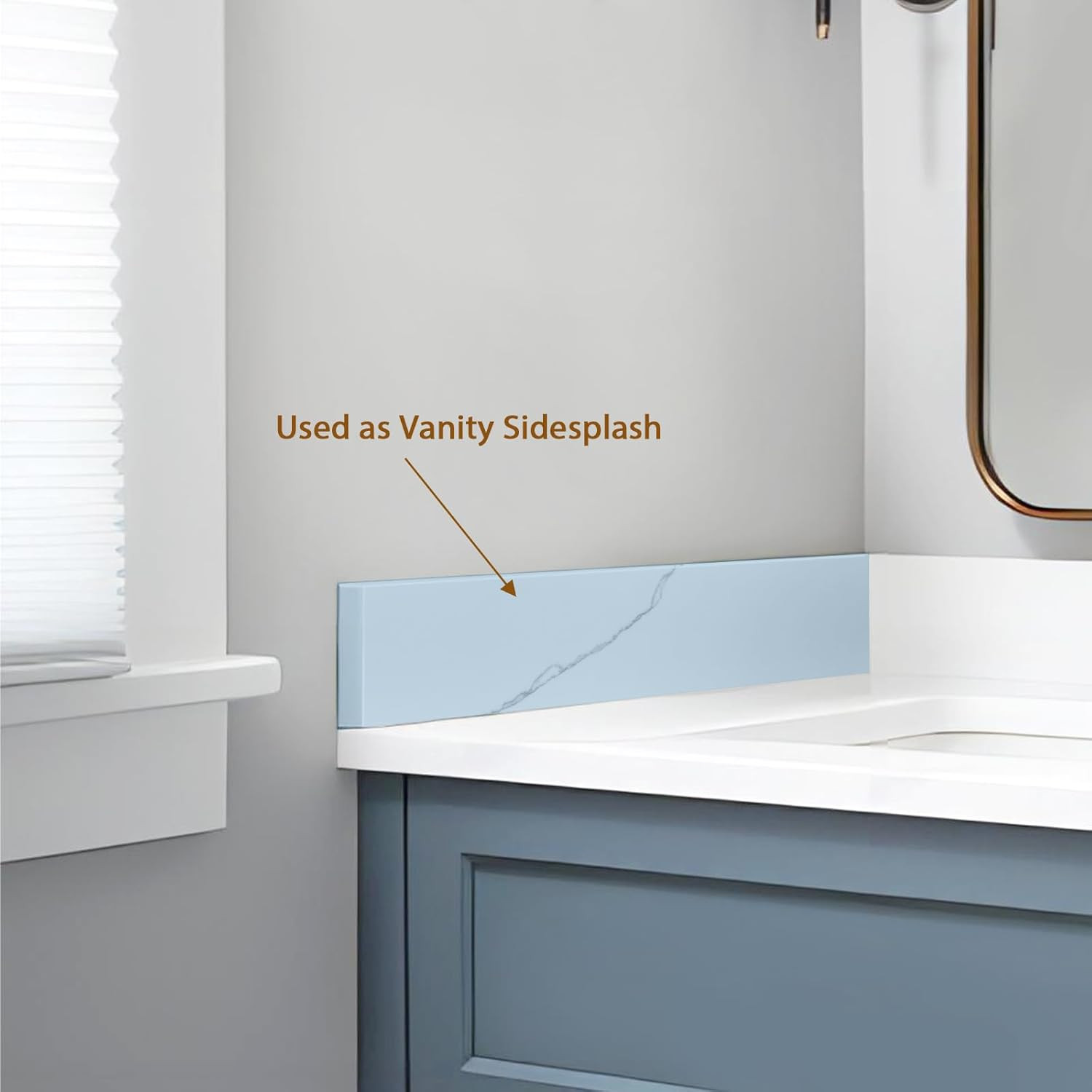 Calacatta Luna Quartz 21″ Sidesplash for Bathroom Vanity Sink Top