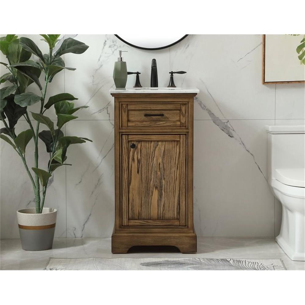 Elegant Decor Americana 19″ Aluminum Alloy Single Bathroom Vanity in Driftwood