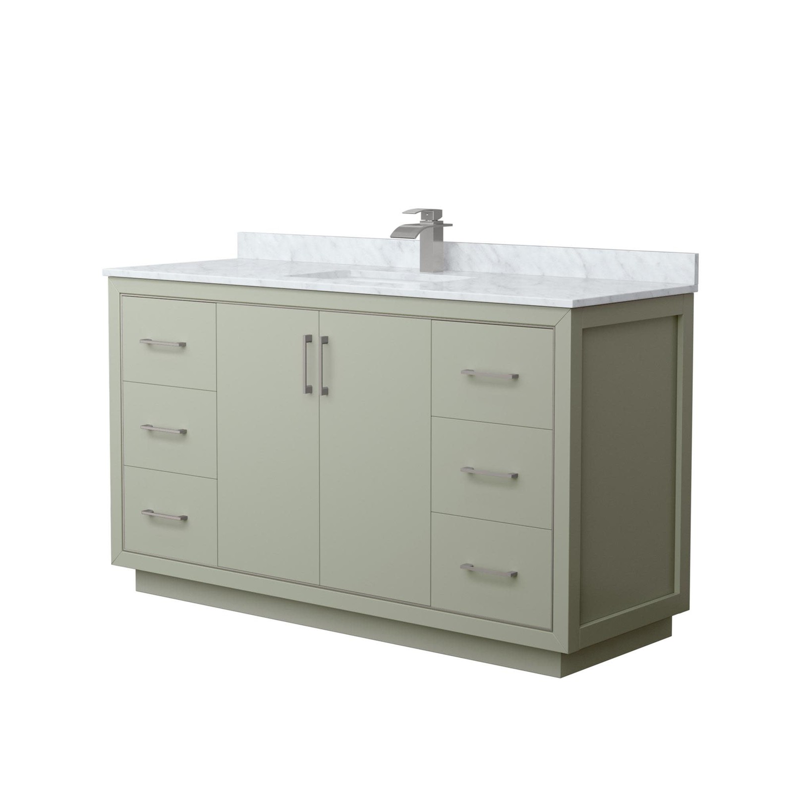 Wyndham Collection WCF1111-60S-NAT-MXX Icon 60″ – Light Green / Brushed Nickel