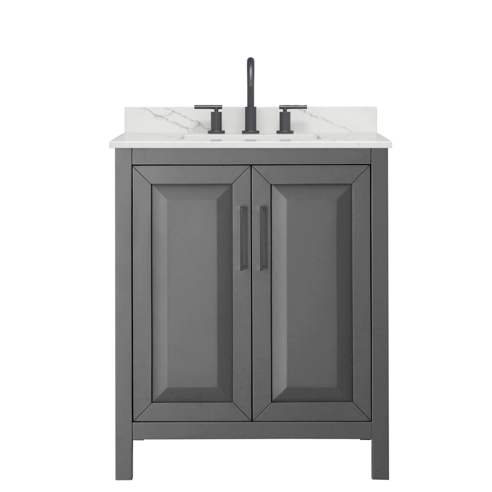 Wyndham Collection WCV252530S-QTZ-US3MXX Daria 30″ – Dark Blue / Giotto Quartz