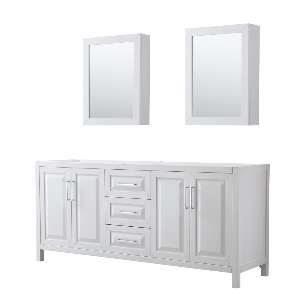 Wyndham Collection WCV252580DCXSXXMED Daria 79″ Double – White / Polished Chrome