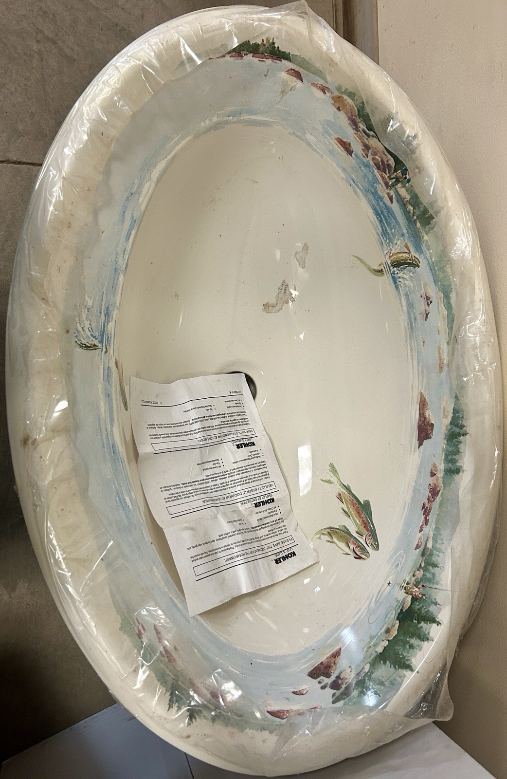 Kohler The Rod And the Fly Design Sink, Biscuit (Discontinued)