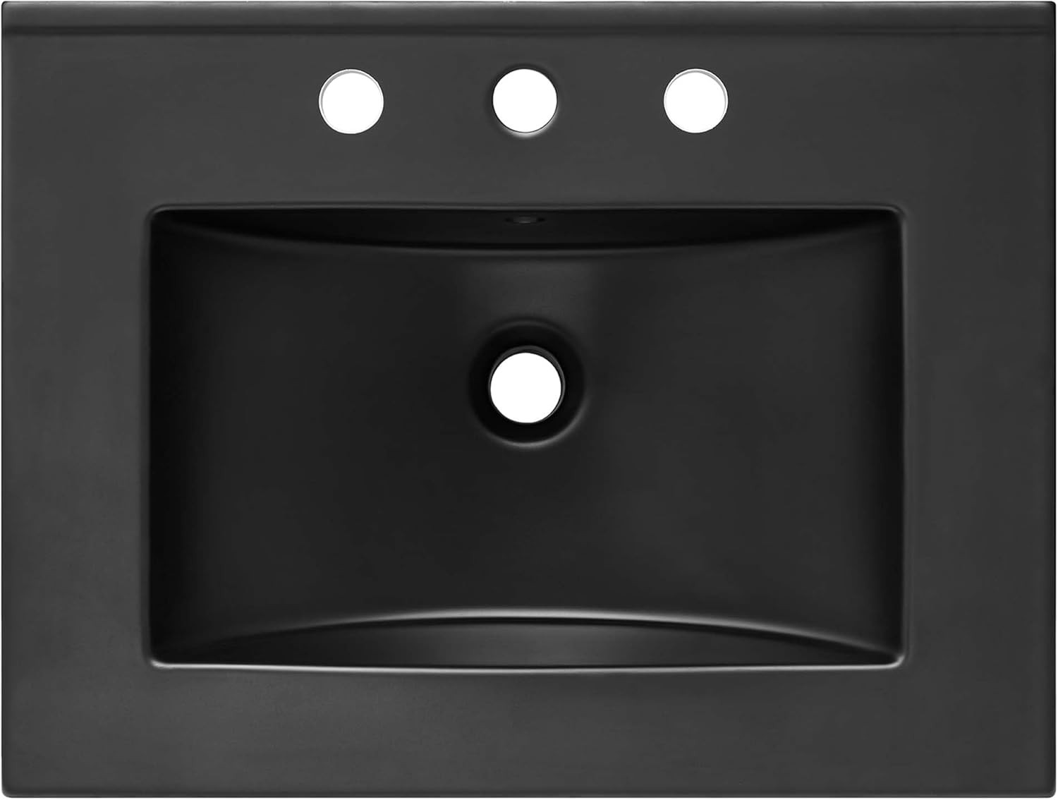 62″ Mid-Century Modern Floating Bathroom Vanity with Double Sink in Walnut Black