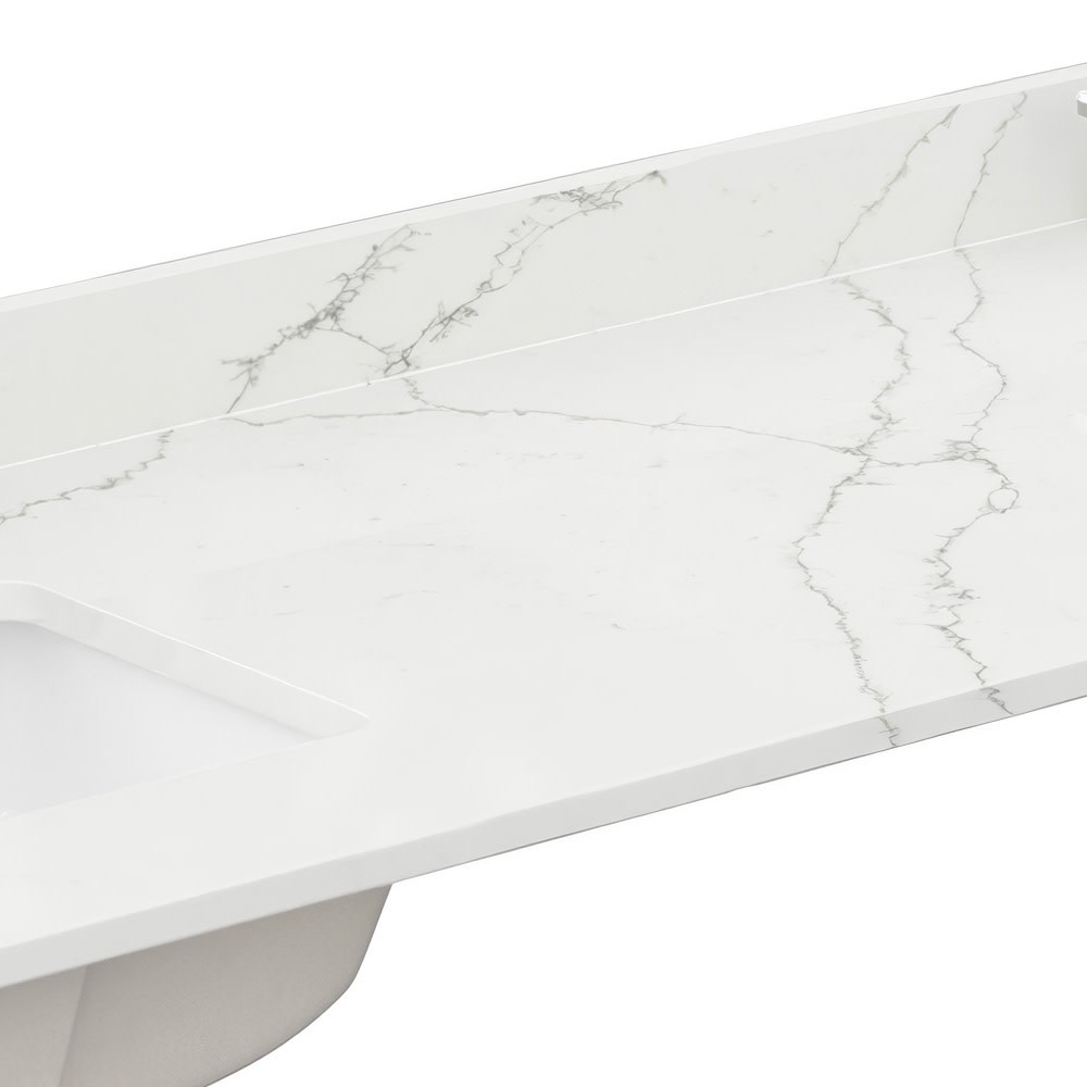 Wyndham Collection WCFQC380DTOPUNS-Q 80″ Quartz Vanity Top – Giotto Quartz