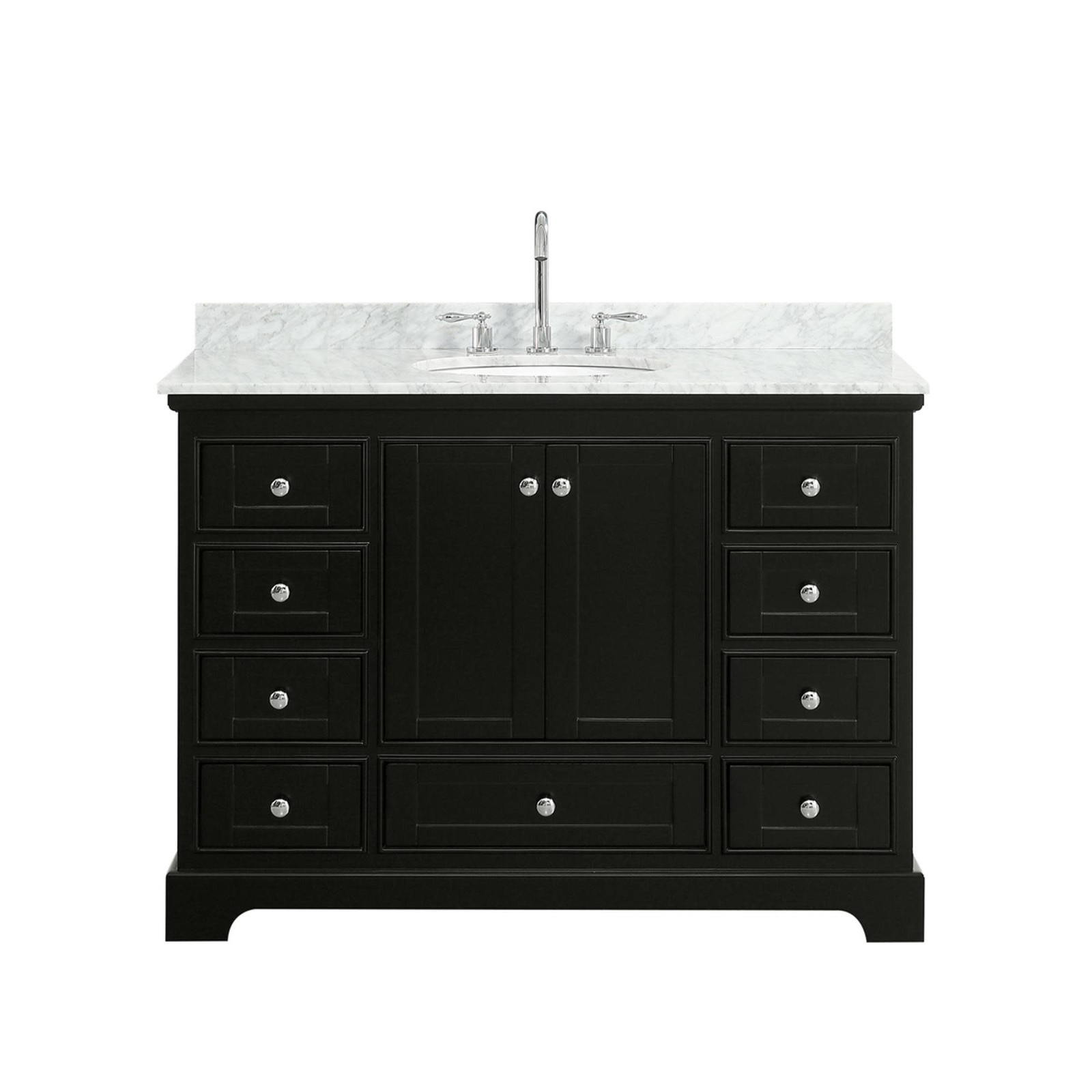 Wyndham Collection WCS202048SCMUNOMXX Deborah 48″ – White / White Carrara Marble