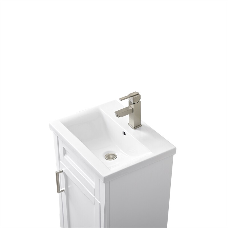20 in. Single Sink Vanity in White Finish with White Ceramic Sink Top