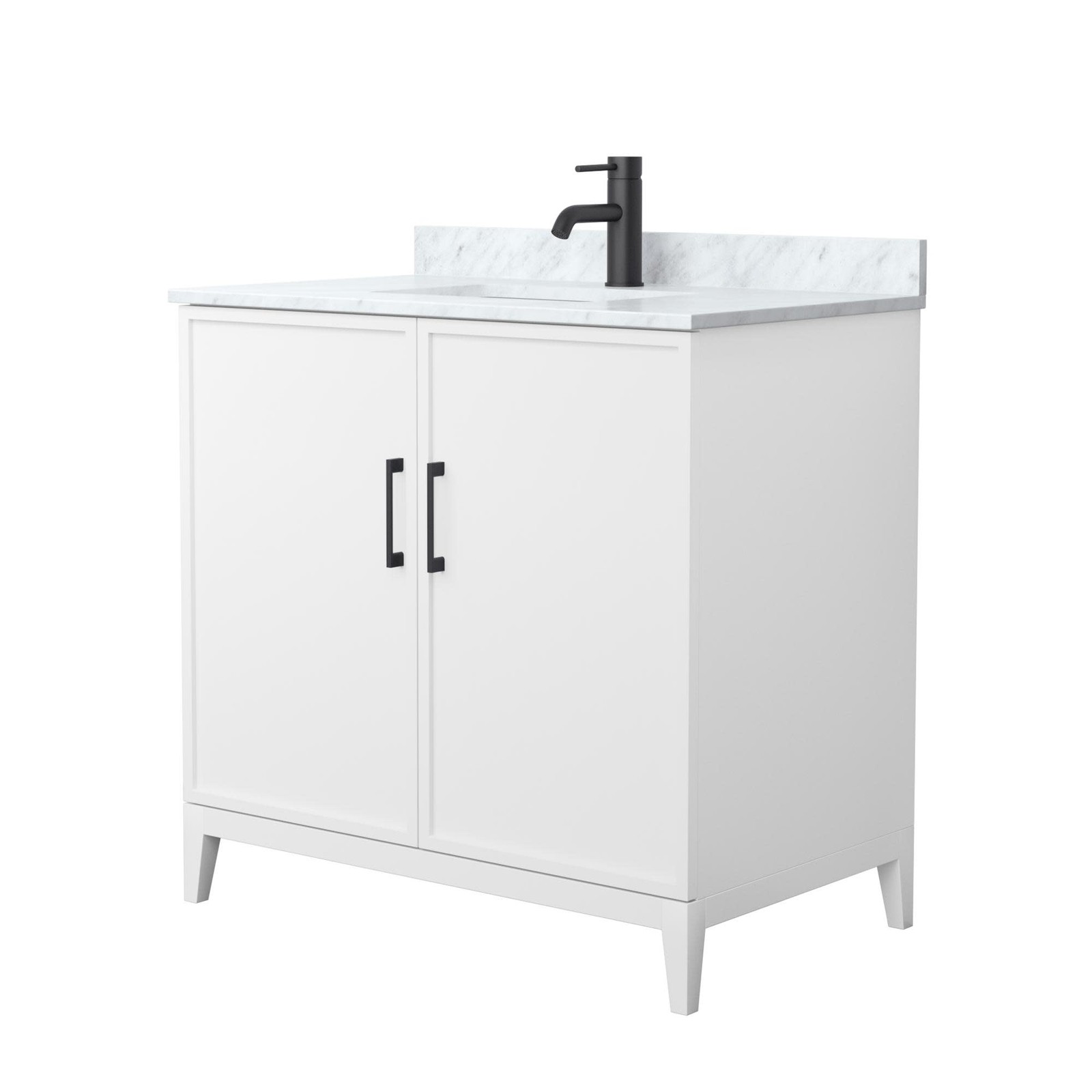 Wyndham Collection WCH717136S-CM-UNSMXX Elan 36″ – White / Matte Black Hardware