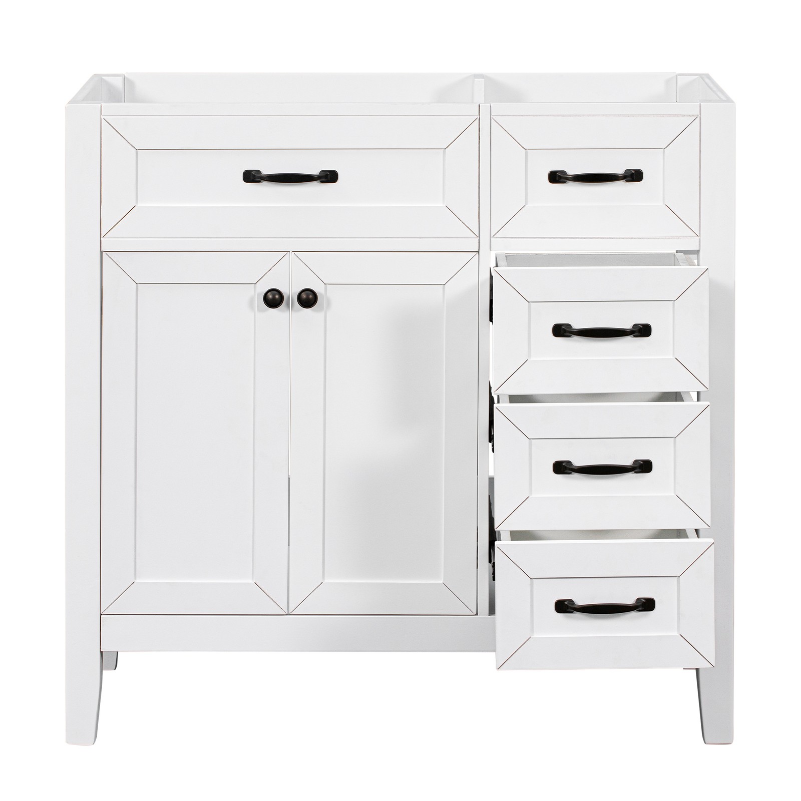36″ Bathroom Vanity Base Only Cabinet with Drawers White
