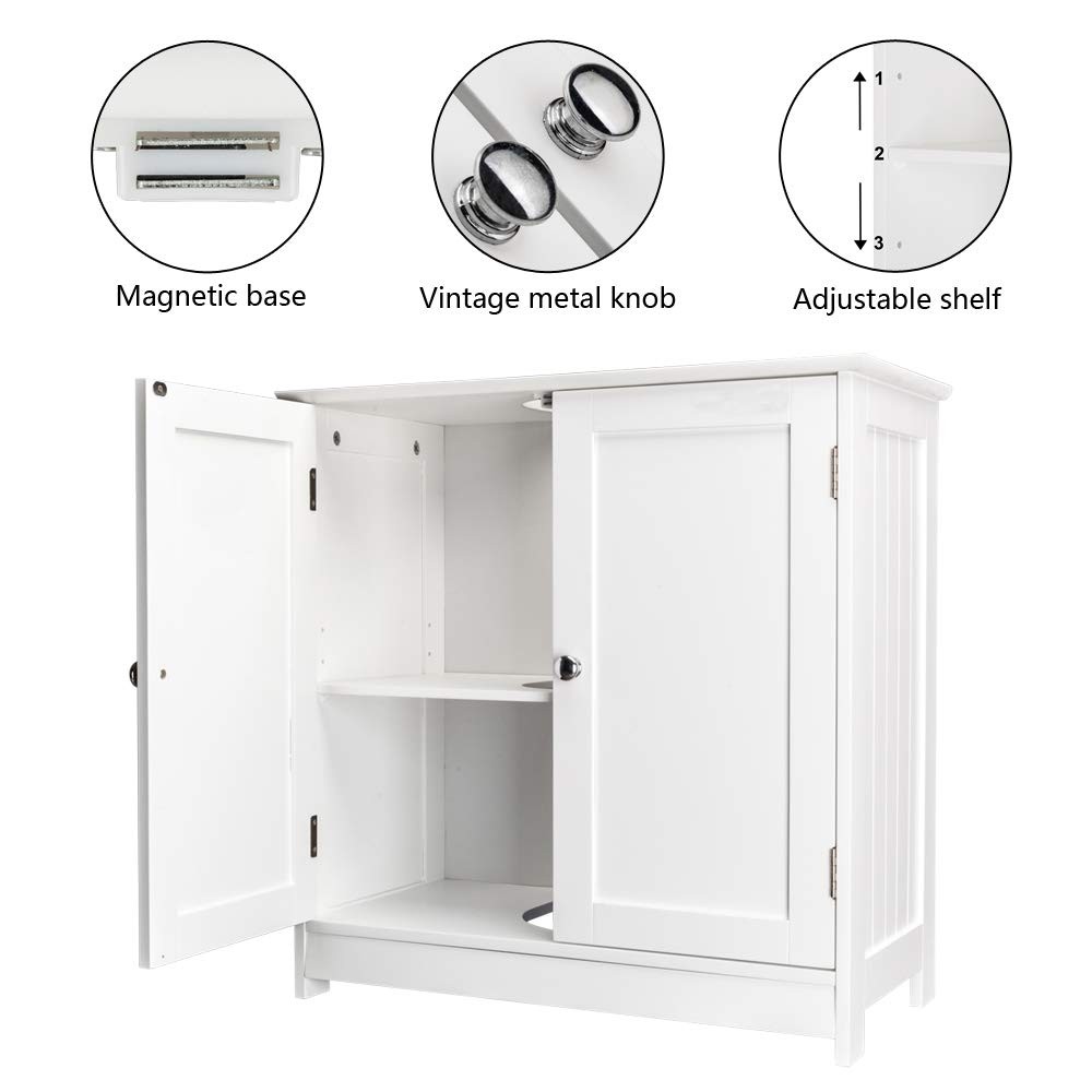 Pedestal Under Sink Storage Bathroom Vanity with 2 Doors Bathroom Cabinet Space