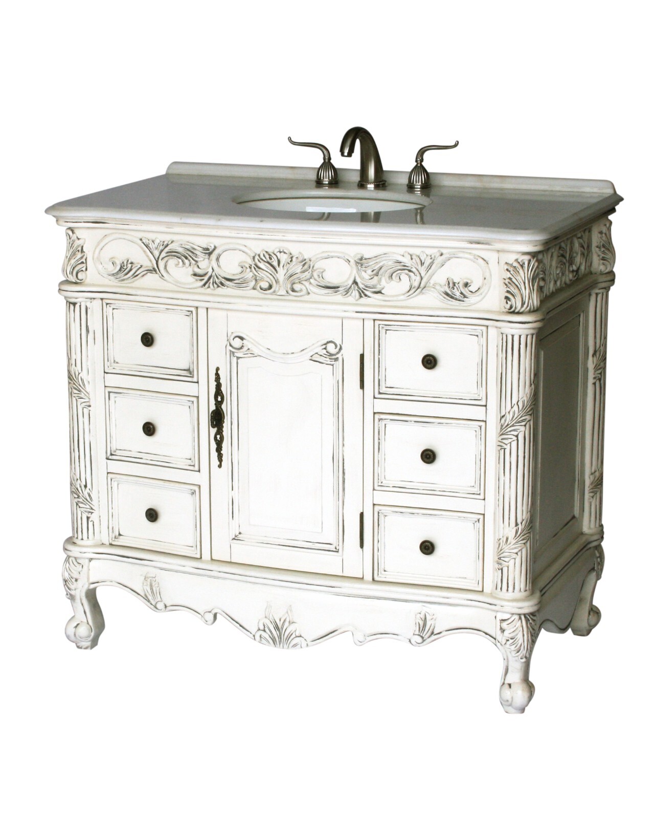 40-Inch Antique Style Single Sink Bathroom Vanity Model 7640-B