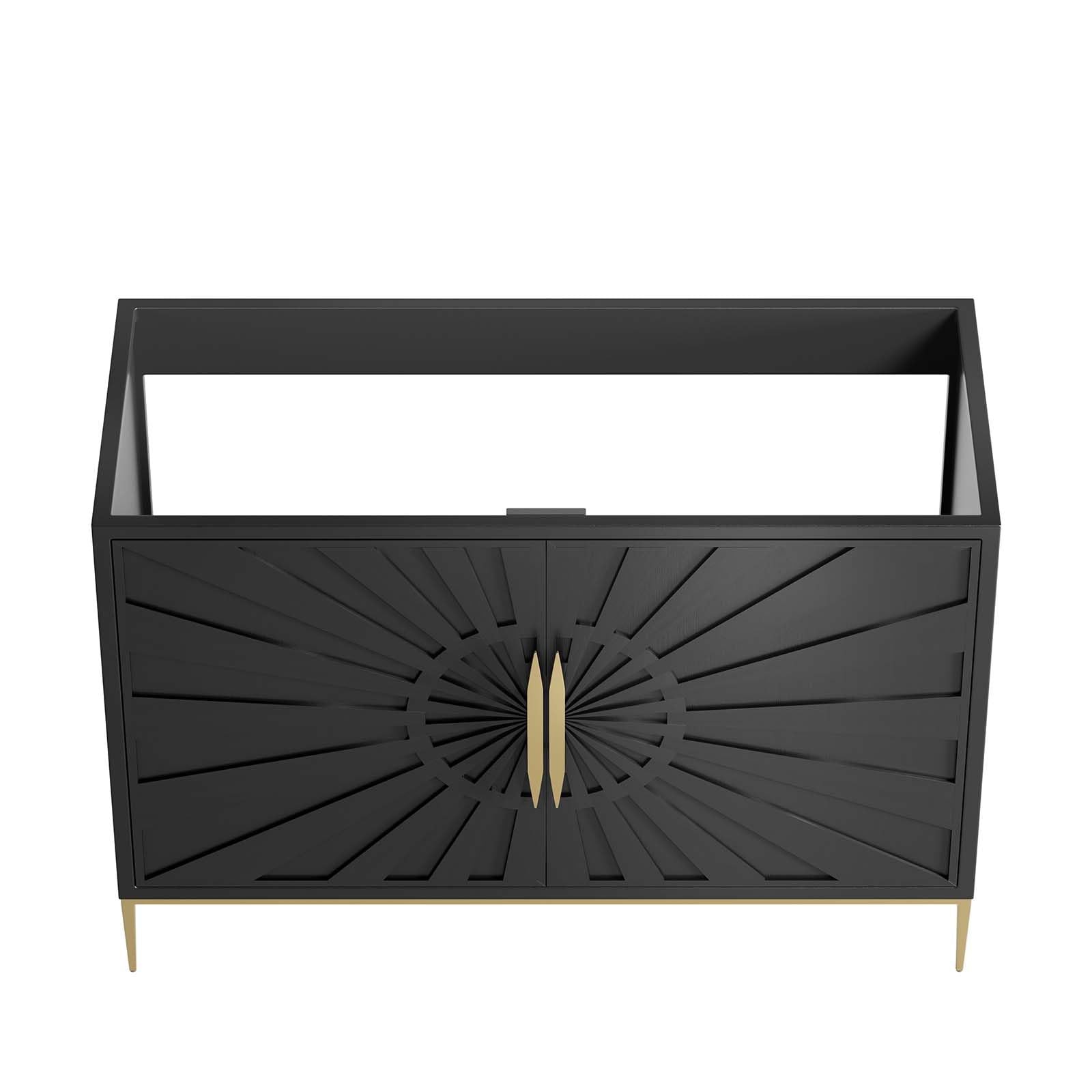 Modway Awaken 48″ Solid Wood and MDF Bathroom Vanity Cabinet in Black