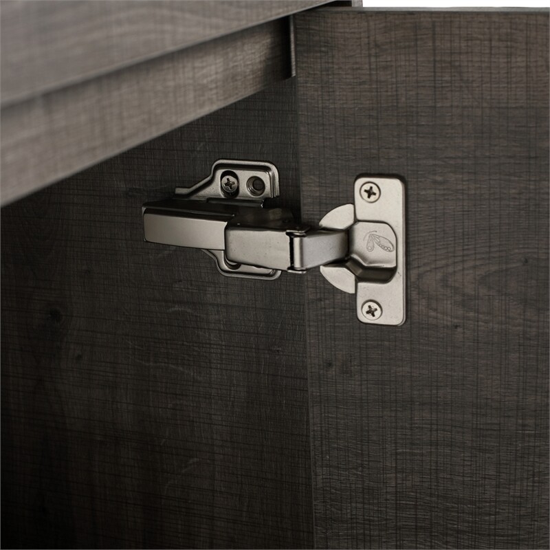 24 in. Single Vanity in Gray Oak finish with Solid Surface Resin White Sink