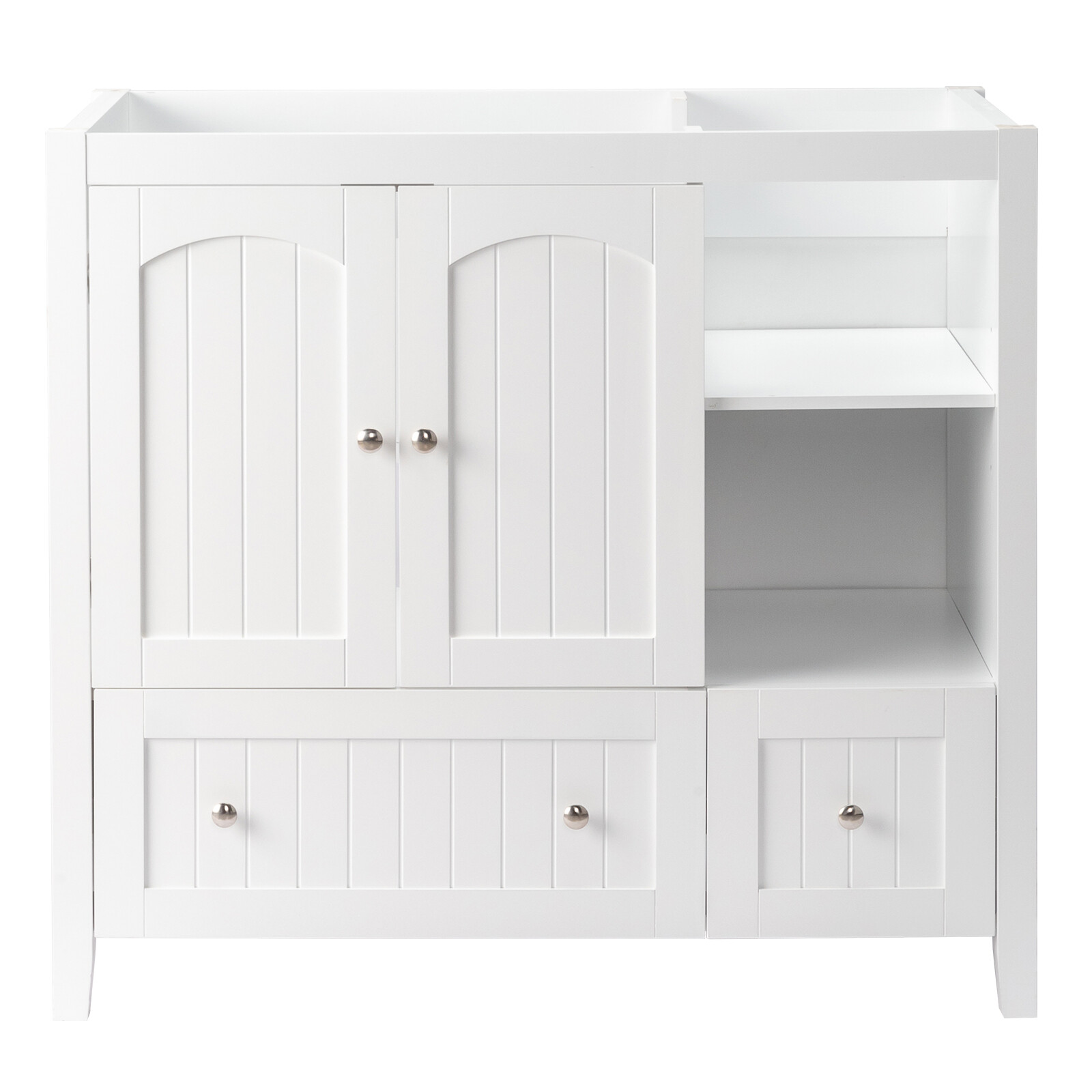 36 inch Bathroom Vanity without Sink Wood Storage Cabinet w/ 2 Doors & 2 Drawers