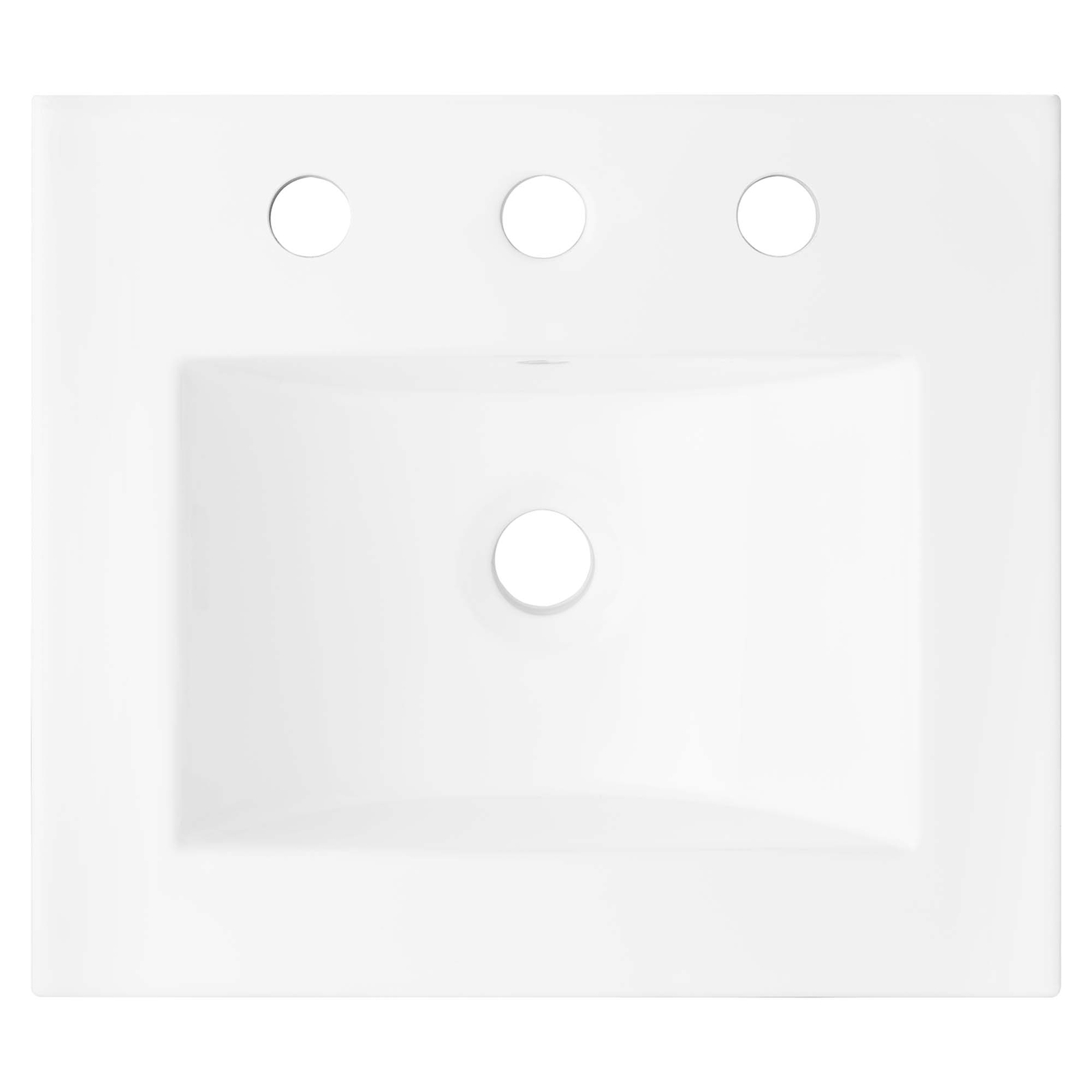Modway Chaucer 18” Bathroom Vanity in White White With Ceramic Sink Basin