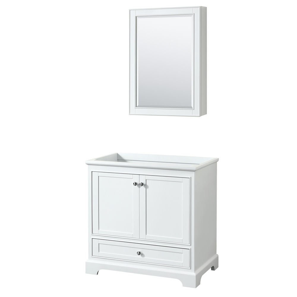 Wyndham Collection WCS202036SCXSXXMED Deborah 35-1/4″ – White / Polished Chrome