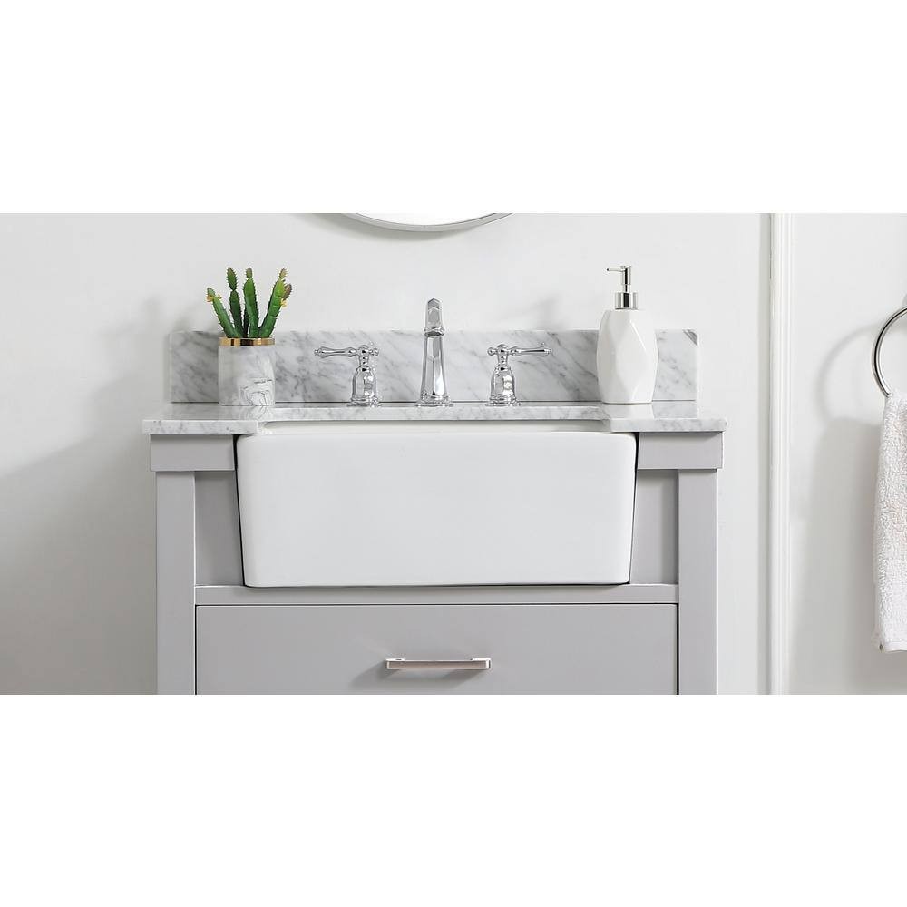 Unbranded Timeless Home 30 in. W Marble Vanity Backsplash in Carrara White