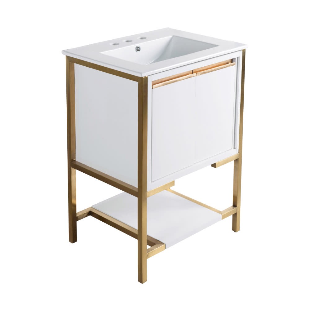 Swiss Madison SM-BV217-3 Marseille 24″ – White and Brushed Gold / Matte Black