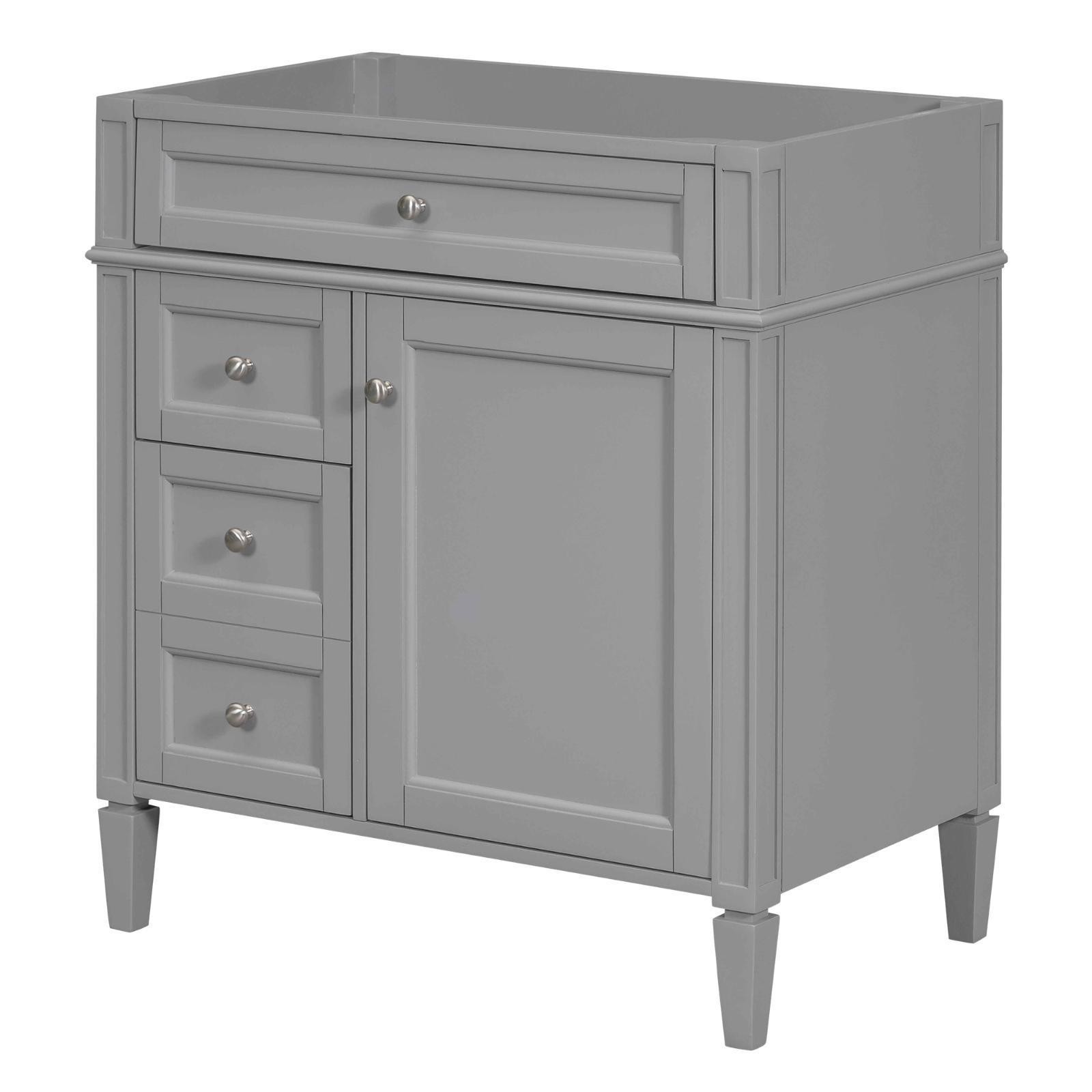 30” Bathroom Vanity Without Top Sink, Modern Bathroom Storage Cabinet with 2