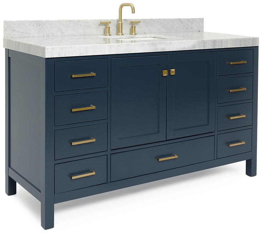 Ariel A060SCW5RVO Cambridge 60″ – Midnight Blue / Italian Carrara Marble Top /
