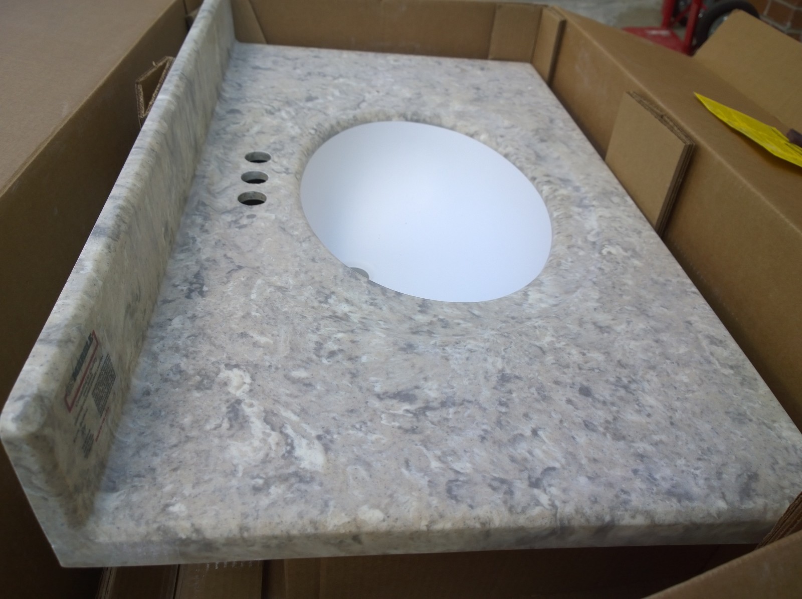 NIB Bathroom Premium CULTURED River-Bottom GRANITE Vanity Cabinet Top SINK 37×22