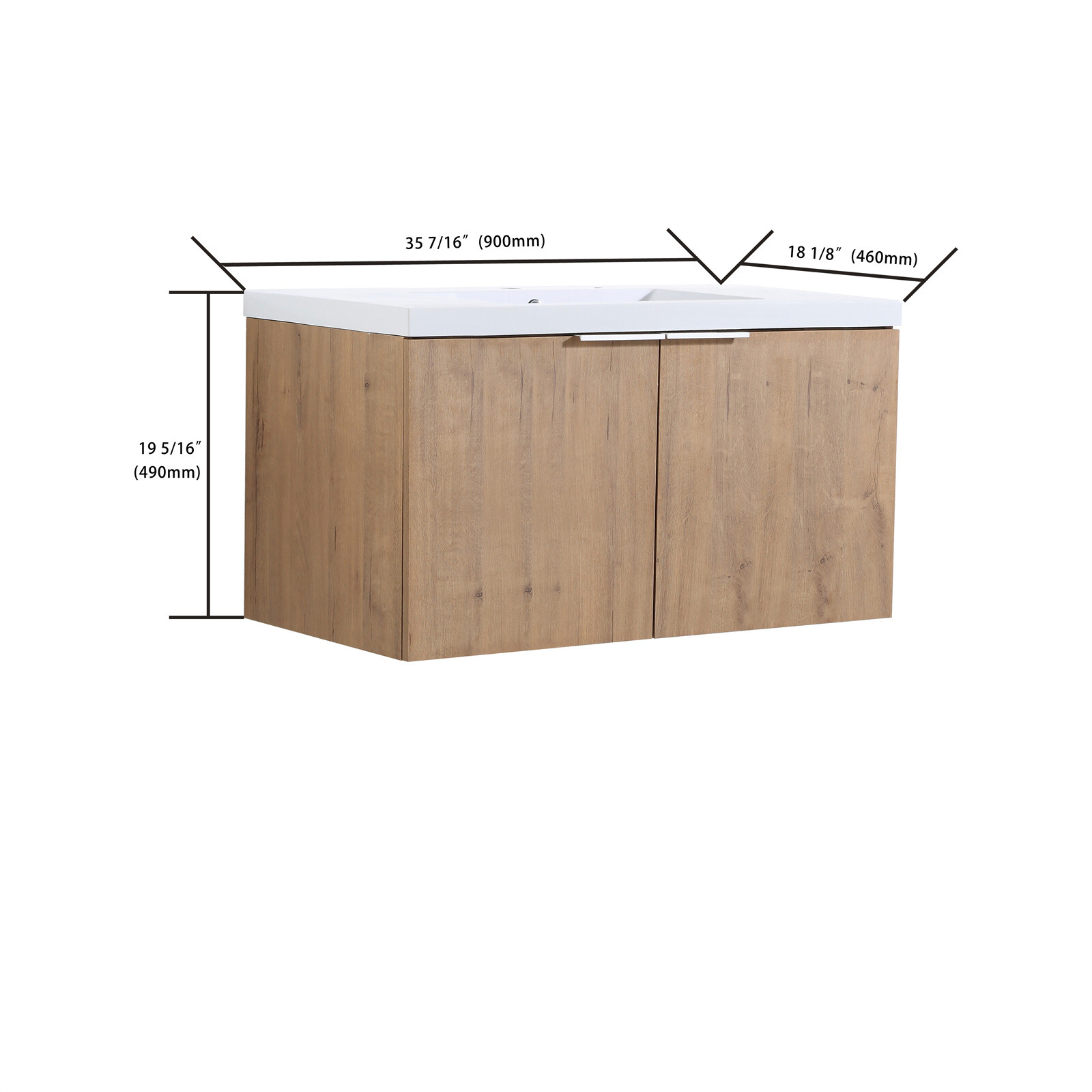 24″ 30″ 36″ Bathroom Vanity Wall Mount Cabinet Float Mounting Design With Sink