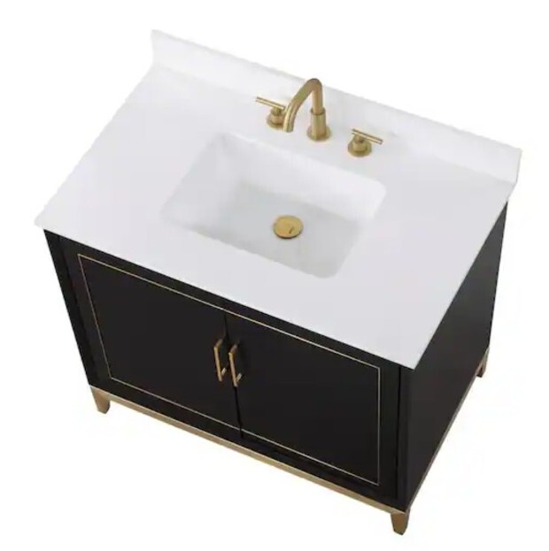 Bemma Gracie 36″ Midnight Black Lavatory Bathroom Vanity Basin Sink Vb-gr36sfm-0